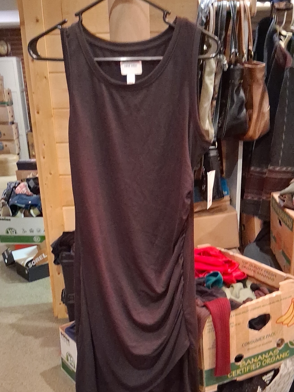 Nine West Black Sleeveless Ruched Tank Dress